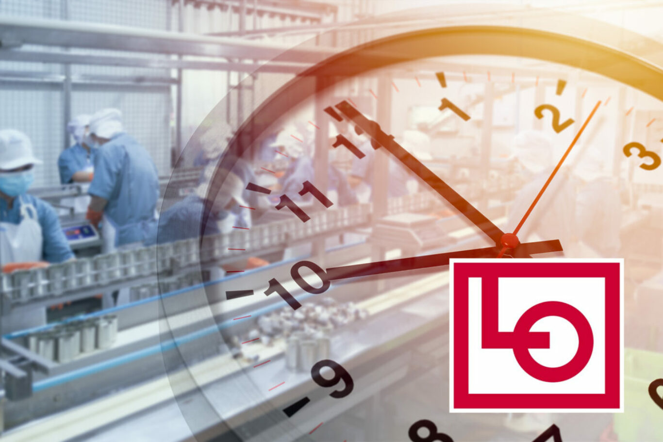 Factory plant workers working over times, Labor line working hours of food factory industry schedule time concept.