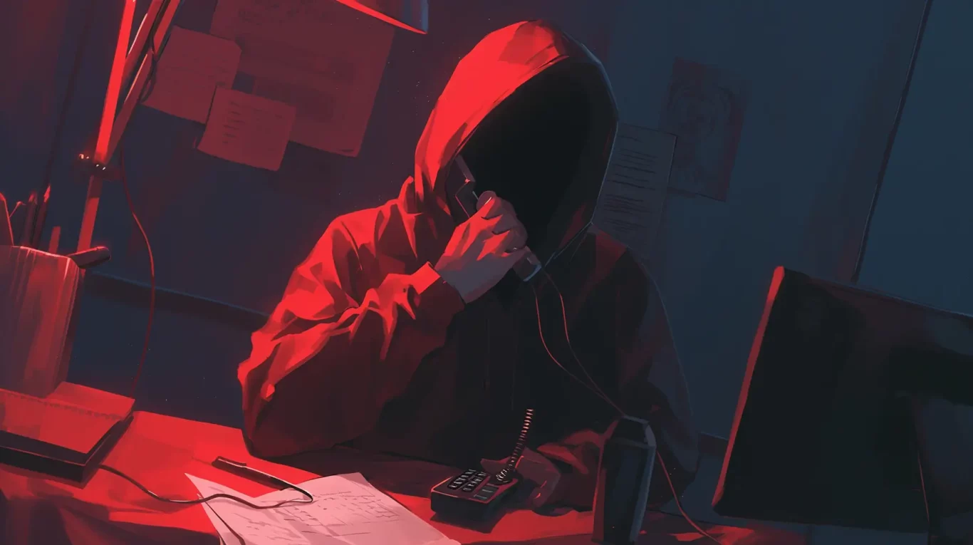 電話をしている邪悪な詐欺師3
