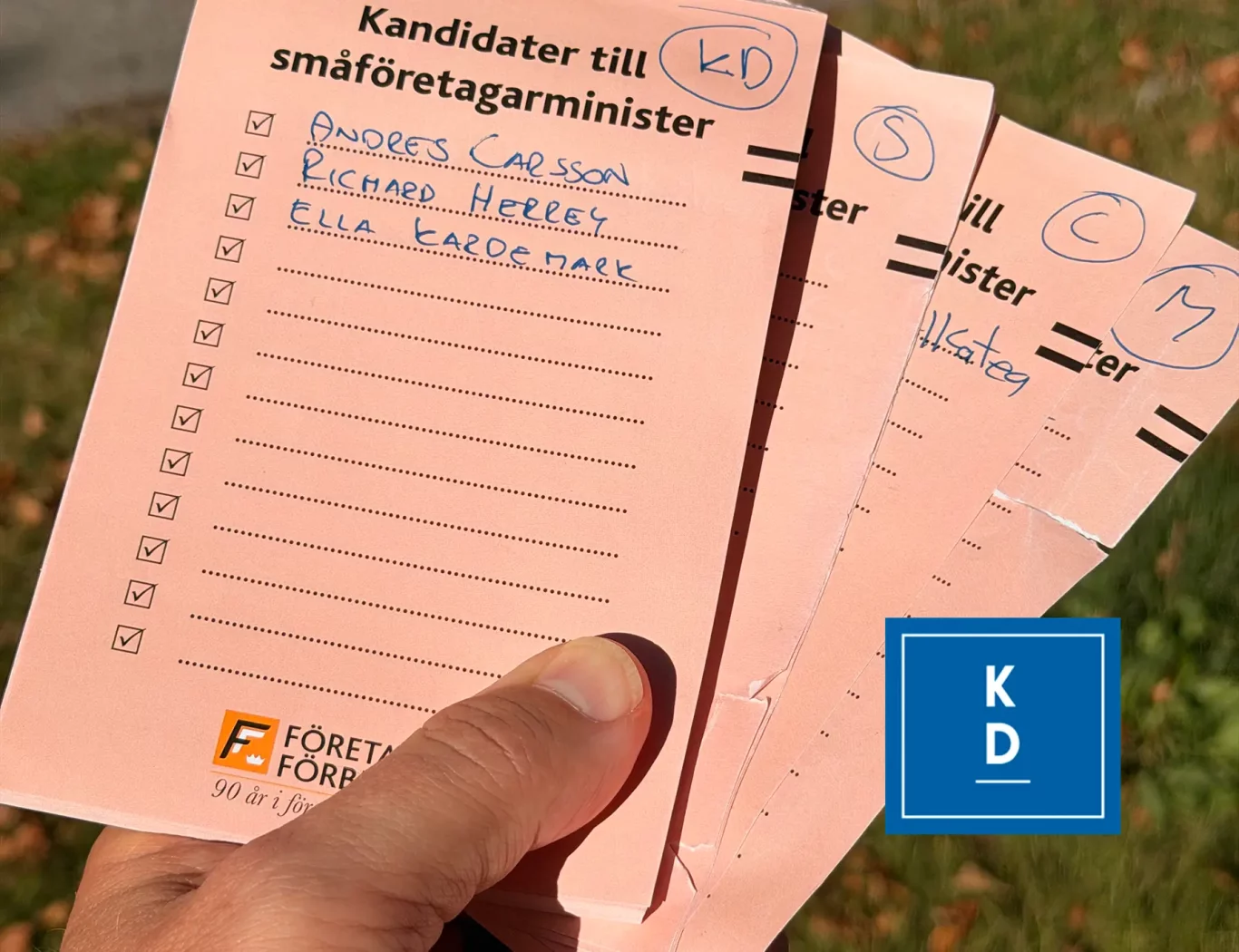 KD kandidater till småföretagarminister