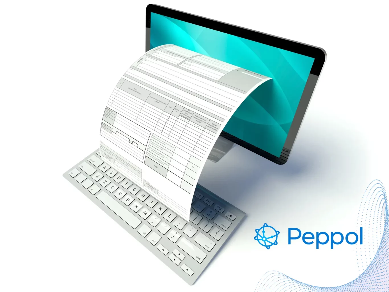 Desktop computer screen with tax form or invoice